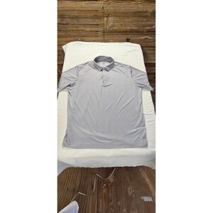 Deolax Mens XXL Performance Golf Polo Shirt Grey Geometric Print Short Sleeve